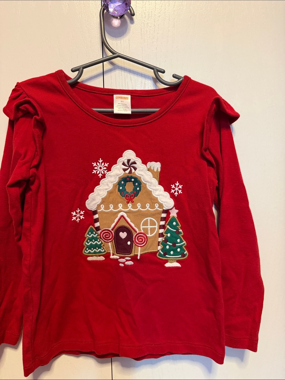 Gymboree Holiday Gingerbread House Kids Long-Sleeve Shirt - Red